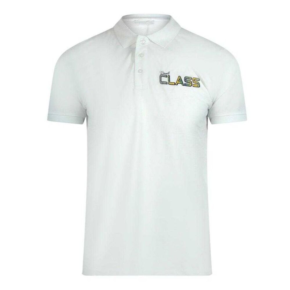 Cavalli Class Unisex Adult Vibrant Floral Logo Polo Shirt / White